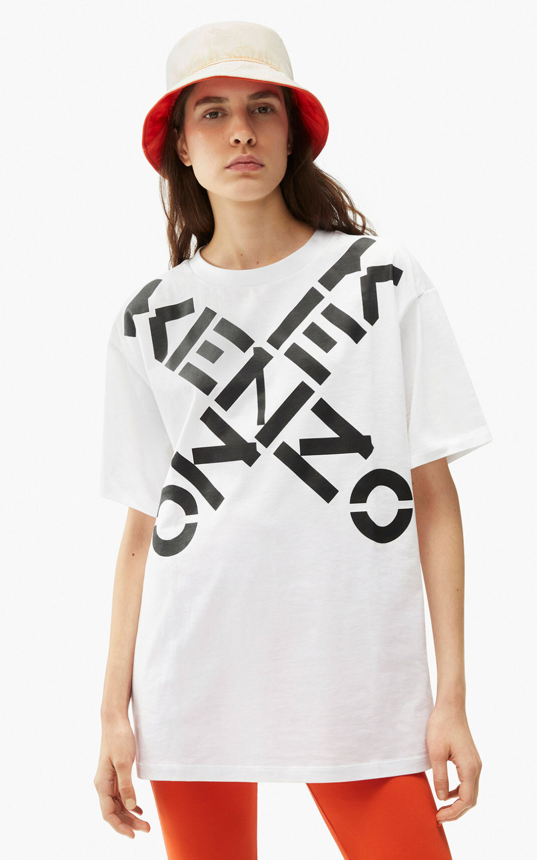 Camisetas Kenzo Sport Big X oversized Mujer Blancas XNO625397